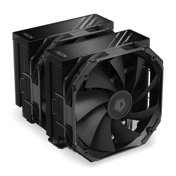 ID-COOLING FROZN A720 BLACK – 6.4in Height Black Dual-Tower Air CPU Cooler, 7×Ф6mm Heatpipes, Dual 140x140x25mm FDB Fans, TDP 300W, Intel LGA1700/1851/1200/115X/20XX; AMD AM4/AM5 (163mm in Height)