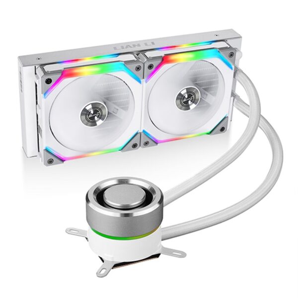 Lian Li Galahad 240 AIO ARGB Liquid CPU Cooler – UNI Fan SL120 Edition – White