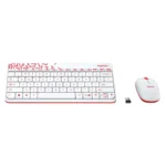 Logitech MK240 NANO Wireless Keyboard and Mouse Combo – White/Red