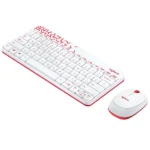 Logitech MK240 NANO Wireless Keyboard and Mouse Combo – White/Red - Image 2