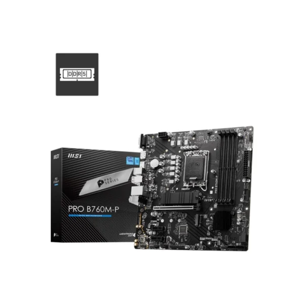 MSI PRO B760M-P DDR5 Motherboard, Micro-ATX - Supports Intel 12th & 13th Gen Core Processors, LGA 1700 - DDR5 Memory Boost 6800+MHz/OC, PCIe 4.0 x16 Slot, M.2 Gen4 Slots - Image 2 MSI PRO B760M-P DDR5 Motherboard, Micro-ATX - Supports Intel 12th & 13th Gen Core Processors, LGA 1700 - DDR5 Memory Boost 6800+MHz/OC, PCIe 4.0 x16 Slot, M.2 Gen4 Slots - Image 3 MSI PRO B760M-P DDR5 Motherboard, Micro-ATX - Supports Intel 12th & 13th Gen Core Processors, LGA 1700 - DDR5 Memory Boost 6800+MHz/OC, PCIe 4.0 x16 Slot, M.2 Gen4 Slots - Image 4 MSI PRO B760M-P DDR5 Motherboard, Micro-ATX - Supports Intel 12th & 13th Gen Core Processors, LGA 1700 - DDR5 Memory Boost 6800+MHz/OC, PCIe 4.0 x16 Slot, M.2 Gen4 Slots - Image 5 MSI PRO B760M-P DDR5 Motherboard, Micro-ATX - Supports Intel 12th & 13th Gen Core Processors, LGA 1700 - DDR5 Memory Boost 6800+MHz/OC, PCIe 4.0 x16 Slot, M.2 Gen4 Slots - Image 6 MSI PRO B760M-P DDR5 Motherboard, Micro-ATX - Supports Intel 12th & 13th Gen Core Processors, LGA 1700 - DDR5 Memory Boost 6800+MHz/OC, PCIe 4.0 x16 Slot, M.2 Gen4 Slots - Image 7 Click to enlarge MSI PRO B760M-P DDR5 Motherboard, Micro-ATX - Supports Intel 12th & 13th Gen Core Processors, LGA 1700 - DDR5 Memory Boost 6800+MHz/OC, PCIe 4.0 x16 Slot, M.2 Gen4 Slots MSI PRO B760M-P DDR5 Motherboard, Micro-ATX - Supports Intel 12th & 13th Gen Core Processors, LGA 1700 - DDR5 Memory Boost 6800+MHz/OC, PCIe 4.0 x16 Slot, M.2 Gen4 Slots - Image 2 MSI PRO B760M-P DDR5 Motherboard, Micro-ATX - Supports Intel 12th & 13th Gen Core Processors, LGA 1700 - DDR5 Memory Boost 6800+MHz/OC, PCIe 4.0 x16 Slot, M.2 Gen4 Slots - Image 3 MSI PRO B760M-P DDR5 Motherboard, Micro-ATX - Supports Intel 12th & 13th Gen Core Processors, LGA 1700 - DDR5 Memory Boost 6800+MHz/OC, PCIe 4.0 x16 Slot, M.2 Gen4 Slots - Image 4 MSI PRO B760M-P DDR5 Motherboard, Micro-ATX - Supports Intel 12th & 13th Gen Core Processors, LGA 1700 - DDR5 Memory Boost 6800+MHz/OC, PCIe 4.0 x16 Slot, M.2 Gen4 Slots - Image 5 MSI PRO B760M-P DDR5 Motherboard, Micro-ATX - Supports Intel 12th & 13th Gen Core Processors, LGA 1700 - DDR5 Memory Boost 6800+MHz/OC, PCIe 4.0 x16 Slot, M.2 Gen4 Slots - Image 6 MSI PRO B760M-P DDR5 Motherboard, Micro-ATX - Supports Intel 12th & 13th Gen Core Processors, LGA 1700 - DDR5 Memory Boost 6800+MHz/OC, PCIe 4.0 x16 Slot, M.2 Gen4 Slots - Image 7 MSI PRO B760M-P DDR5 Motherboard, Micro-ATX – Supports Intel 12th & 13th Gen Core Processors, LGA 1700 – DDR5 Memory Boost 6800+MHz/OC, PCIe 4.0 x16 Slot, M.2 Gen4 Slots