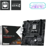 MSI PRO B840M-B AM5 DDR5 Motherboard, mATX – Supports AMD Ryzen 9000/8000/7000 Processors, Memory Boost (8000+ MT/s OC), PCIe 4.0 x16, M.2 Gen4, 2.5G LAN