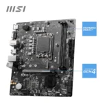 MSI PRO H610M-E DDR5 Motherboard, Micro-ATX – Supports Intel 12th Gen Core Processors, LGA 1700-2 x DIMMs (3200MHz), 1x PCIe 4.0 x16 Slot, 1 x M.2 Gen3, USB 3.2 Gen1, 1G LAN, HDMI 1.4 & VGA - Image 6